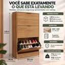 Ver imagem 3 de Sapateira Vertical Armário 3 Portas 66cm Dara Cedro R03 - Mpozenato