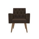 Ver imagem 6 de Kit 2 Poltronas para Sala Escritório Recepção Sala de Espera Thais Suede Marrom
