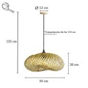 Ver imagem 6 de Pendente Fibra Natural de Bambu Artesanal E27 50 Cm Nat30