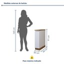 Ver imagem 4 de Balcão 1 Porta com Rodapé 20cm 100% MDF Rainha Branco/Nature