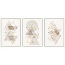 Ver imagem 1 de kit com 3 Quadros Decorativos Abstratos com Moldura e Vidro para Sala Quarto Escritório e Clínica 72