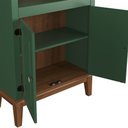 Ver imagem 3 de Estante de Madeira Maciça 2 Portas - Cor: Verde/amêndoa