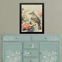 Ver imagem 1 de Quadro Provençal Pássaro com Flores 33x24cm - com Vidro:moldura Preta