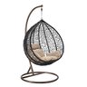 Cadeira Balanço Poltrona Rede Teto Ovo Varanda Sacada Jardim - Marrom Bege - 1