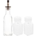 Ver imagem 1 de Kit Porta Temperos de Vidro Garrafa para Azeite Saleiro e Pimenteiro Lyor Potes para Condimentos