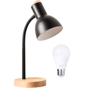 Ver imagem 1 de Luminária Mesa Abajur 50cm Articulada Flexível + Lâmpada Led Pt-03 Cor: Preto