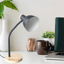 Ver mais imagens de Luminária Mesa Abajur 50cm Articulada Flexível + Lâmpada Led Pt-03 Cor: Preto