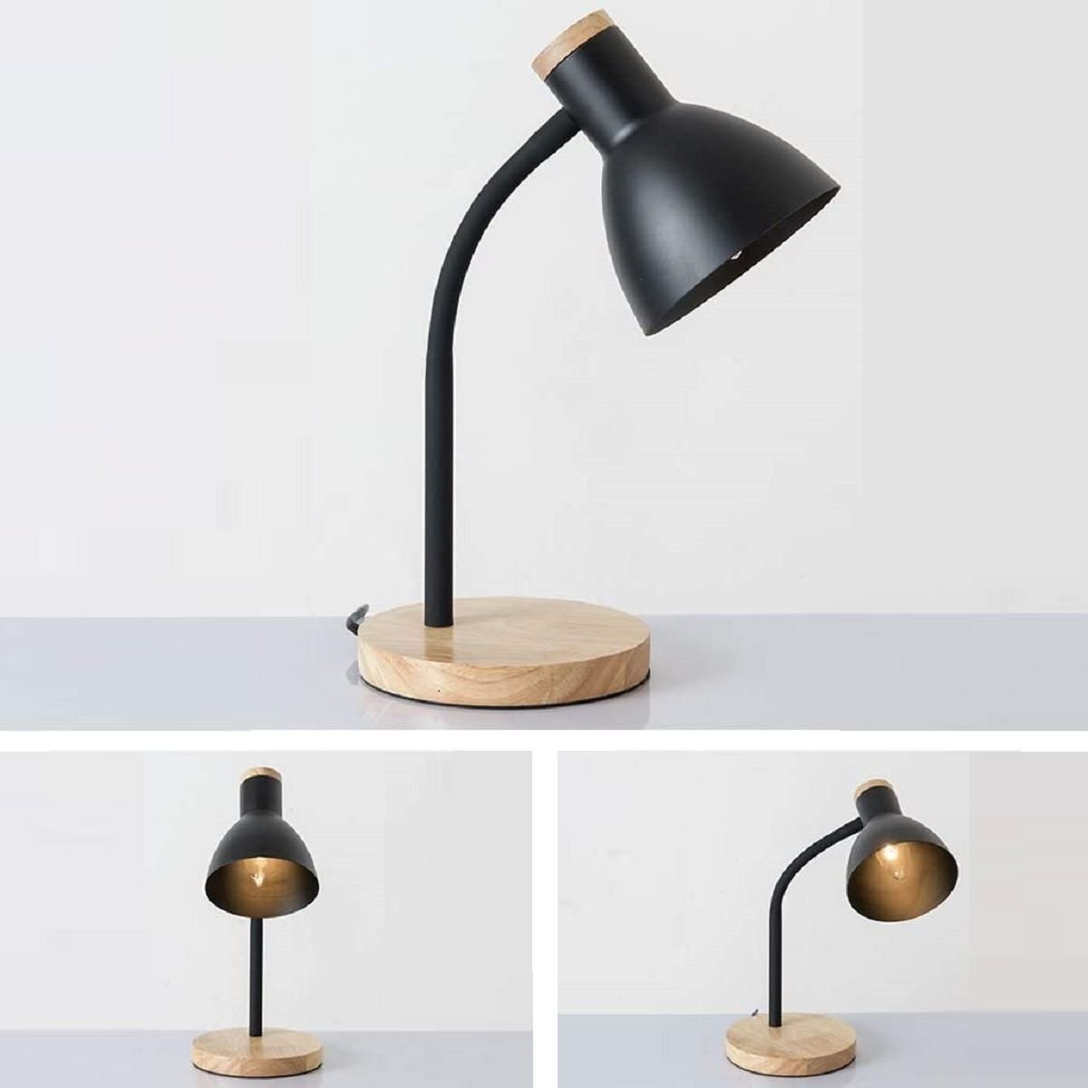 Ver imagem 7 de Luminária Mesa Abajur 50cm Articulada Flexível + Lâmpada Led Pt-03 Cor: Preto