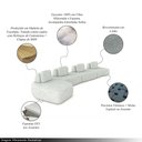 Ver imagem 3 de Sofá Ilha Sala de Estar Dakota 4 Módulos 626cm Encostos Almofadas Soltas Linho Cinza G33 - Gran Belo