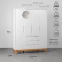 Ver imagem 7 de Kit Quarto Infantil com Pés Square Mel - Cômoda Elfe 4 Gavetas + Guarda-Roupa Elfe + Berço Mini Cama