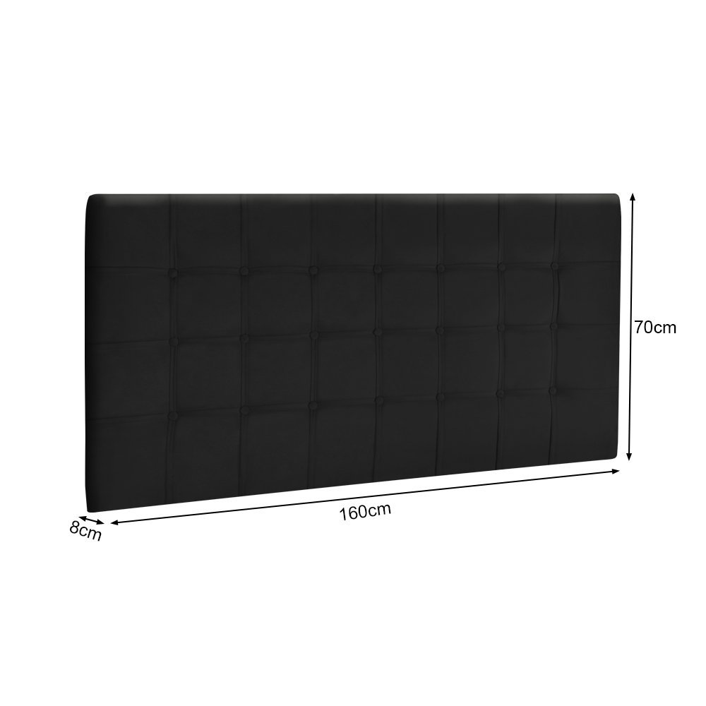 Painel Cabeceira Estofada Realeza Queen 1,60 Preto - 3