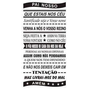 Adesivo Decorativo para Parede e Porta - Oração Pai Nosso