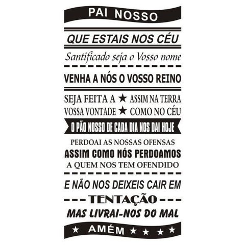 Adesivo Decorativo para Parede e Porta - Oração Pai Nosso