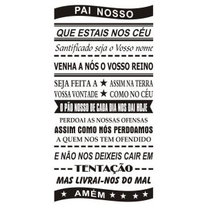 Adesivo Decorativo Para Parede e Porta - Oração Pai Nosso