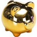 Ver imagem 2 de Cofre Porquinho Dourado Espelhado