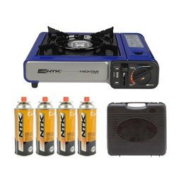 Fogareiro Camping Cozinha Frontier Flex Azul Nautika + 04 - 1
