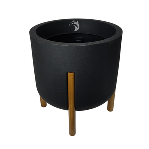 Vaso Cilíndrico Decore Polietileno 36x33x33cm Japi - Chumbo