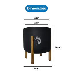 Vaso Cilíndrico Decore Polietileno 36x33x33cm Japi - Chumbo - 8