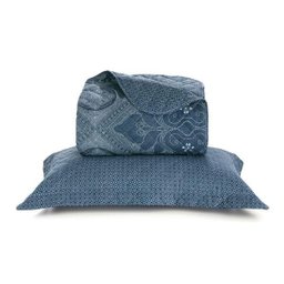 Colcha Cobre Leito Solteiro Azul Marinho Shibori Artex 150 fios - 2