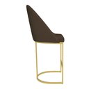 Ver imagem 4 de Banqueta Alta Bela Suede Marrom Base Metálica Industrial Dourado - Pallazio