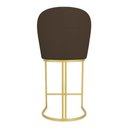 Ver imagem 5 de Banqueta Alta Bela Suede Marrom Base Metálica Industrial Dourado - Pallazio
