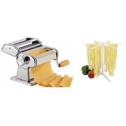 KIT MAQUINA DE PREPARAR MASSA E MACARRAO MANUAL 3 EM 1 + VARAL SECADOR DE MASSAS E MACARRAO - 1