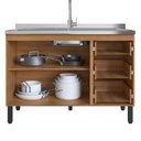 Ver imagem 3 de Cozinha Compacta Cedro 8 Portas 3 Gavetas Montana/grafite - Quiditá Móveis