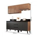 Ver imagem 4 de Cozinha Compacta Cedro 8 Portas 3 Gavetas Montana/grafite - Quiditá Móveis