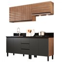 Ver imagem 2 de Cozinha Compacta Cedro 8 Portas 3 Gavetas Montana/grafite - Quiditá Móveis