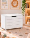 Ver imagem 1 de Baú Modulo Guarda Brinquedo Caixa Infantil C Rodízios Ariel Cor:Branco