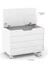 Ver imagem 3 de Baú Modulo Guarda Brinquedo Caixa Infantil C Rodízios Ariel Cor:Branco