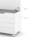 Ver imagem 4 de Baú Modulo Guarda Brinquedo Caixa Infantil C Rodízios Ariel Cor:Branco