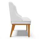 Ver imagem 6 de Kit 6 Cadeiras Estofadas Sala de Jantar Base Fixa de Madeira Castanho Lia Sintético Branco - Ibiza