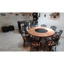 Ver imagem 2 de Conjunto de Jantar Mesa 1,60m Madeira Giratória 8 Cadeiras Malbec - Preto