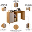 Ver imagem 3 de Mesa para Escritório Home Office 1 Porta Ripada Tech Mel/cacao - Caemmun