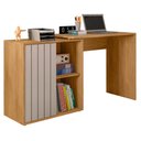 Ver imagem 1 de Mesa para Escritório Home Office 1 Porta Ripada Tech Mel/cacao - Caemmun