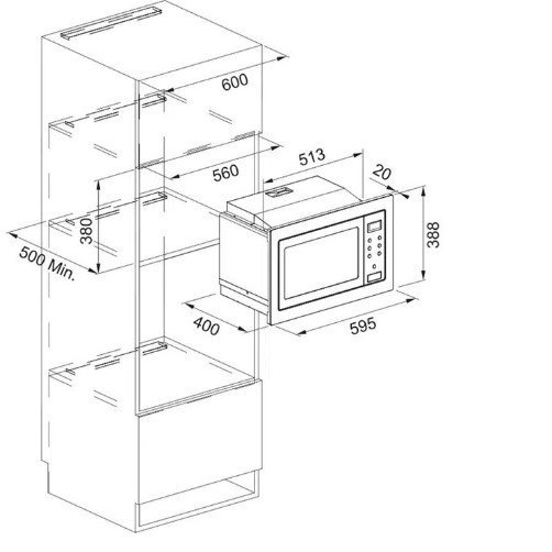 Forno Micro-ondas de Embutir Smart Preto Franke - 2