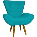 Ver imagem 2 de Kit Poltrona Decorativa Para Sala Recepção Escritório Consultório + Puff Emilia Suede