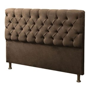 Cabeceira Queen Size Cama Box Casal Estofada Sofia 160cm:suede Marrom