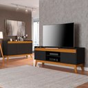 Ver imagem 1 de Conjunto Buffet e Rack para Tv 50 Polegadas Ripado 136cm