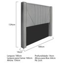 Ver imagem 4 de Kit Cabeceira E Calçadeira Baú Queen 160cm Corano Cinza