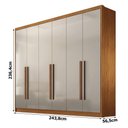 Ver imagem 2 de Guarda Roupa Casal Linea 6 Portas 8 Gavetas Cinamomo Fendi - Novo Horizonte