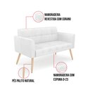 Ver imagem 6 de Kit 1 Sofá Namoradeira e 1 Poltrona Elisa Corano Pés Palito Natural - D’Rossi Sofá Namoradeir