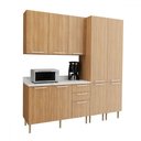 Ver imagem 2 de Cozinha Compacta Jasmine 9 Portas e 3 Gavetas com Divisor de Talheres Freijó/mármore Branco - Tecnom