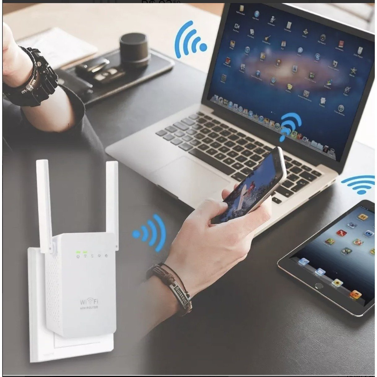 Repetidor Roteador Wifi Amplificador de Sinal Wireless 2 Antenas 1200mbps SW183 - 5