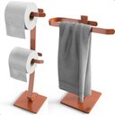 Ver imagem 3 de Porta Papel Higiênico de Chão e Toalha Lavabo Rose Gold.d