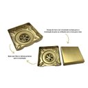 Ver imagem 2 de Ralo Dourado Tampa Oculta 10x10 By Fineza