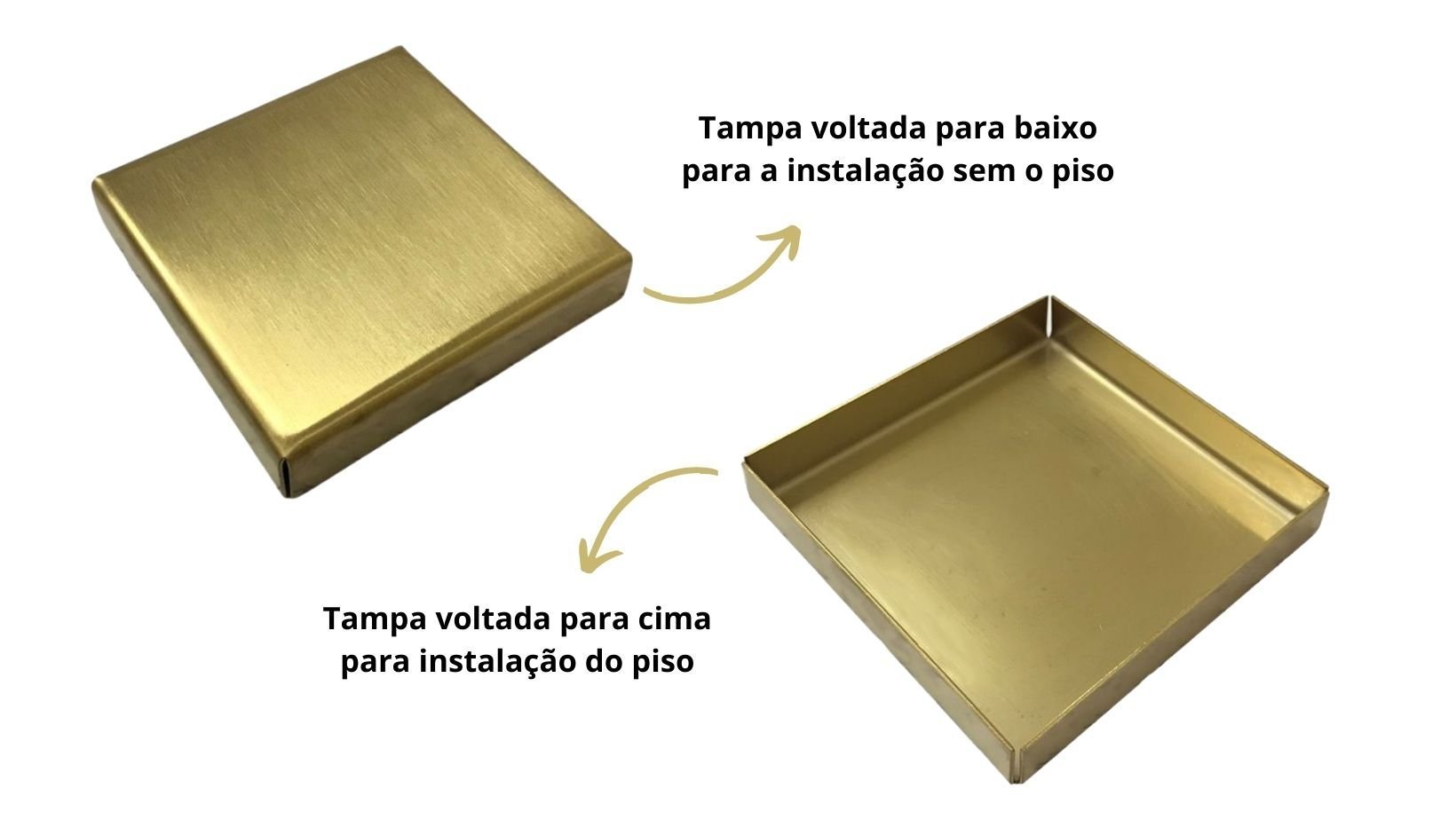 Ralo Dourado Tampa Oculta 10x10 By Fineza - 3