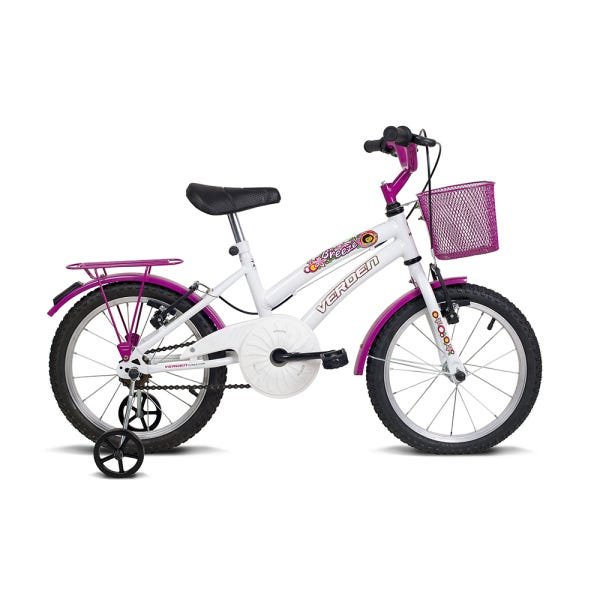 Bicicleta Infantil Aro 16 Breeze Branco e Pink Verden Bikes - 1