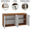 Ver imagem 6 de Mesa Escritorio 1 Porta de Correr em L 155x170 cm e Balcao 4 Portas 147 cm Freijo Branco Artany